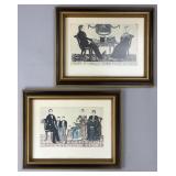 Pair of Reproduction American Folk Art Prints