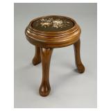 Queen Anne Style Round Petit Point Footstool