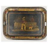 19th C. Hand Painted Toleware Tray