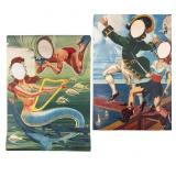 50s Sylvania 2-sided Mermaid & Pirate Photo Poster