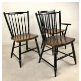 L. Hitchcock 3 Stencilled Windsor Style Chairs