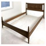 Broyhill Sculptra 1960s Mid-Century Walnut Bed
