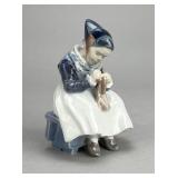 Royal Copenhagen Figurine Amager Girl Sewing 1314