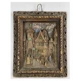 German Painted Beeswax Relief Wall Plaque