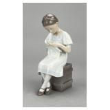 Bing & Grondahl Figurine Grethe Knitting Girl 1656