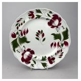 1830s Staffordshire Spongeware Rose Splatter Plate