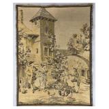 French Aubusson Style Tapestry Village Walk