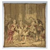 Belgian Aubusson Style Tapestry 18th C Court Scene