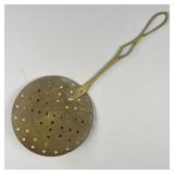 Antique Brass Skimmer with Pierced Handle