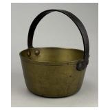 Antique Brass Pail 7" with Rivetted Handle