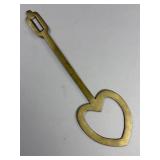 Brass Heart-Form Hearth Trivet Lifter