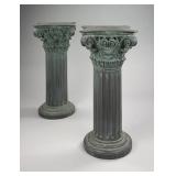 Pair Classical Corinthian Style Column Pedestals