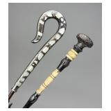 2 Antique Umbrellas Sterling & Mother of Pearl