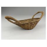 Italian Woven Basket with Loop Handles
