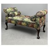 Chippendale Style Upholstered Window Bench