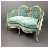 French Provincial Louis XV Style Painted Settee