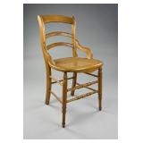 Late 19th C. Caned Seat Ladderback Side Chair