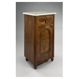 19th Century European Nightstand with Marble Top