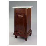 Antique French Mahogany & Marble Top Nightstand