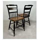 L. Hitchcock Pair of Stencilled Fancy Chairs