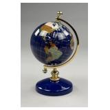 Lapis & Gemstone Globe on Stand