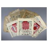 30 Chinese Polychrome Woodblock Talisman Prints