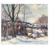 N. Ramsey Winter Landscape Oil Painting