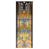 Antique Stained Glass Panel 25" x 68"