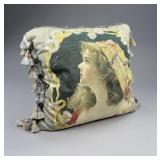 Art Nouveau Daisy Profile Gibson Girl Litho Pillow