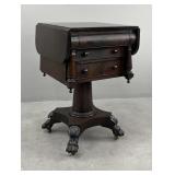 American Empire Revival Drop Leaf Side Table