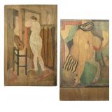 Flora Schofield (AM, 1871-1960) Painted Wood Block