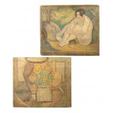 Flora Schofield (AM, 1871-1960) Painted Wood Block