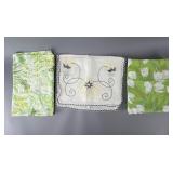 Embroidered Floral Lace Edge, & 2 Tablecloths