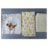 3 Embroidered Tablecloths 1 with Chickens