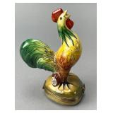 Limoges Hand-Painted Rooster Trinket Box
