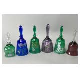 Set of Six Decorative Glass Bells