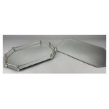 Octagonal Glass Serving Tray Set