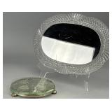 Manco Cut Glass Mirror with Metal Base