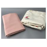 Floral Embroidered and Solid Pink Fabrics