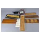 Milton Bradley Wooden Cribbage Boards, Set of 5