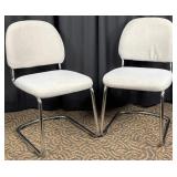 Cantilever Chairs Chrome Frames Upholstered