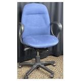 Blue Fabric Office Chair with Armrests