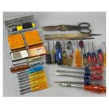 Assorted Hand Tools with Nissan Wheel Chocks