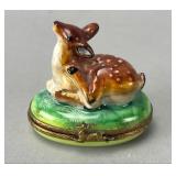 Limoges Porcelain Deer Trinket Box