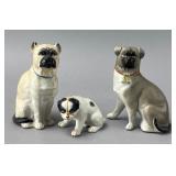 Ceramic Dog Figurines Sitting Trio