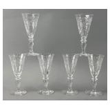 Hawkes Etched Glass Stemmed Glasses, Set of 6