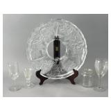 B. Winer Etched Glass Platter Roses