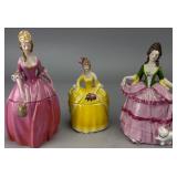 E&R Ceramic Trinket Boxes, Group of 3