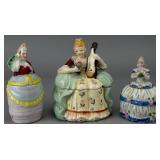 Three Ceramic Figurines with Removable Tops