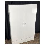 White Metal Storage Cabinet with Shelves